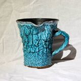 Blue textured ceramic handmade mug