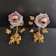 wall lamps golden and purple flowers