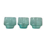 Trio de verres de Biot bleu azur