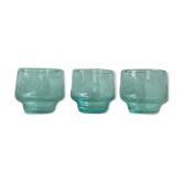 Trio de verres de Biot bleu azur
