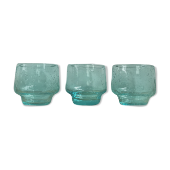 Trio de verres de Biot bleu azur