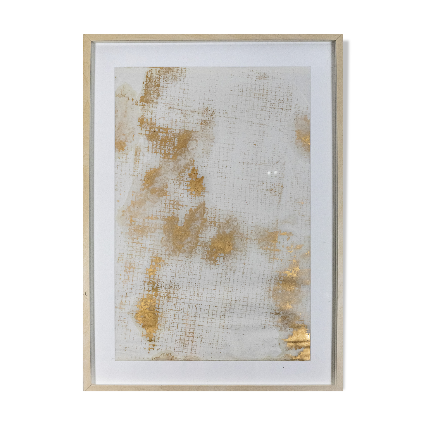 "The Golden Cage.2" oil drawing on paper, framed