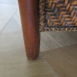 Woven rattan armchair and exotic wood - Colonial style - 1980s