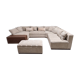 Custom XXL panoramic sofa - Solid walnut and premium fabric