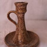 Cellar rat candlestick in enamelled speckled sandstone