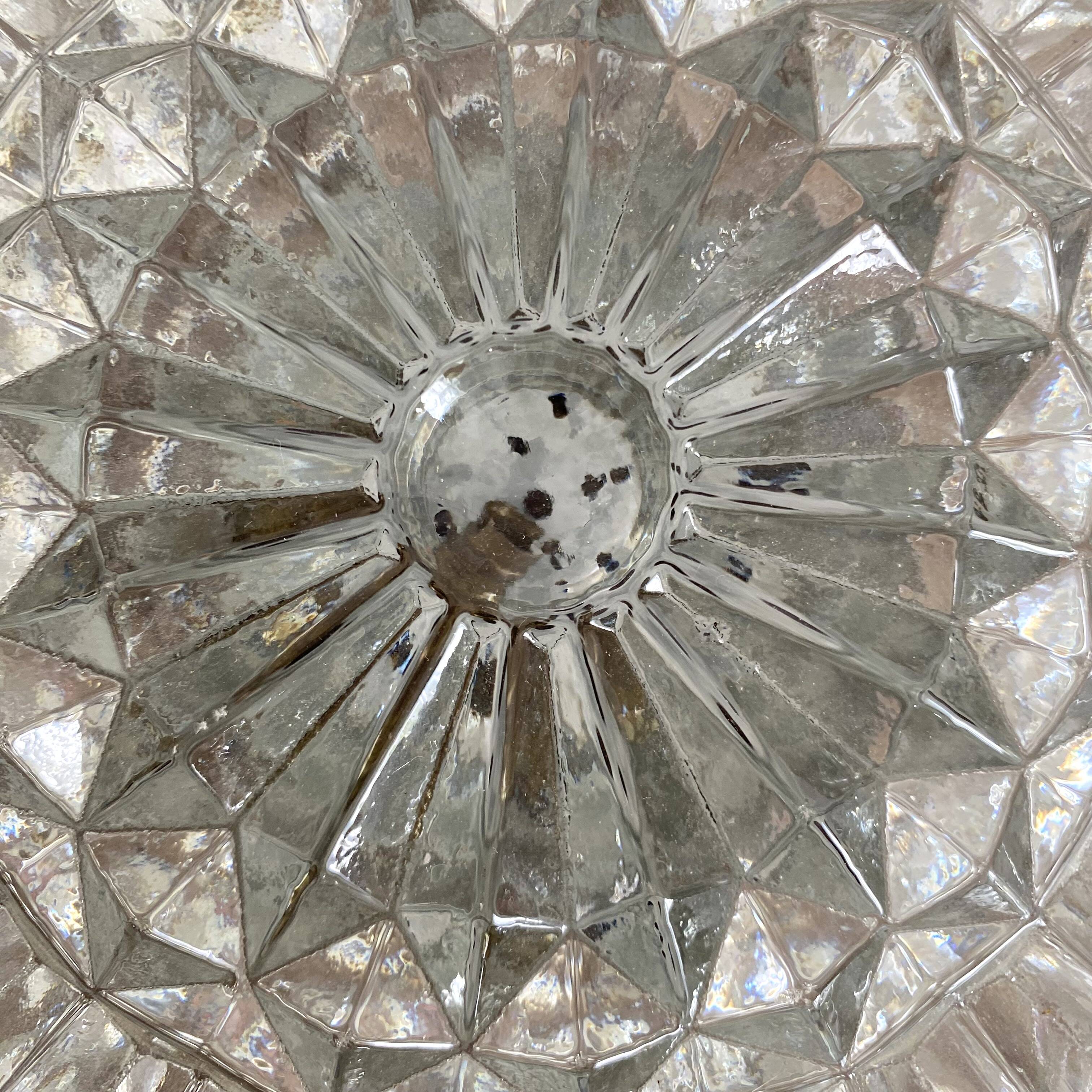 Vintage round molded glass ceiling light