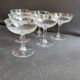 6 Blown and Cut Champagne Glasses