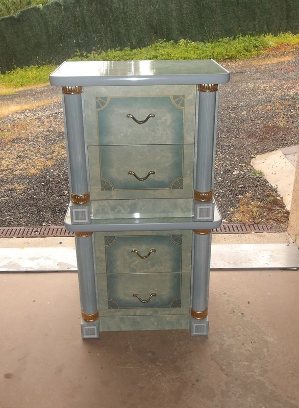 Retro blue bedside table