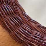 Oval wicker rattan mirror