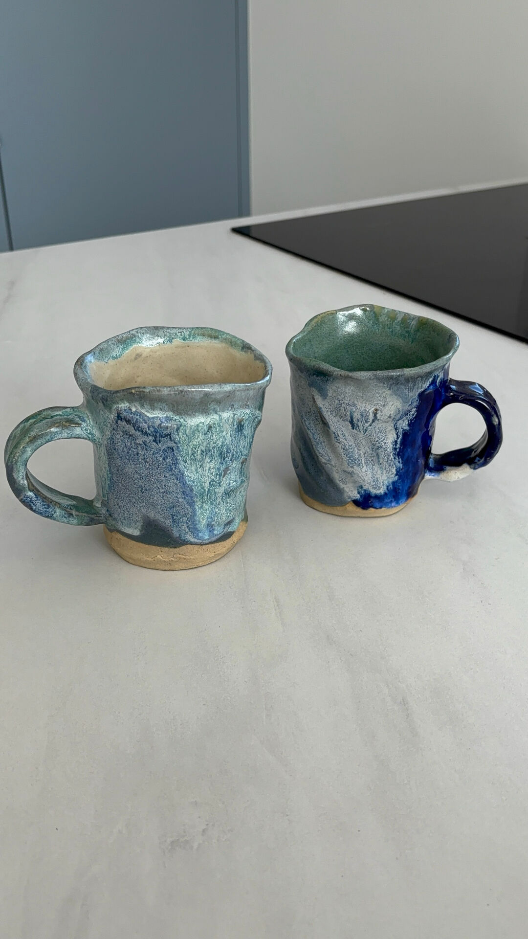 Set of 2 glazed ceramic mugs – Handmade rustic mugs