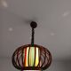 Rattan pendant light and vintage lampshade