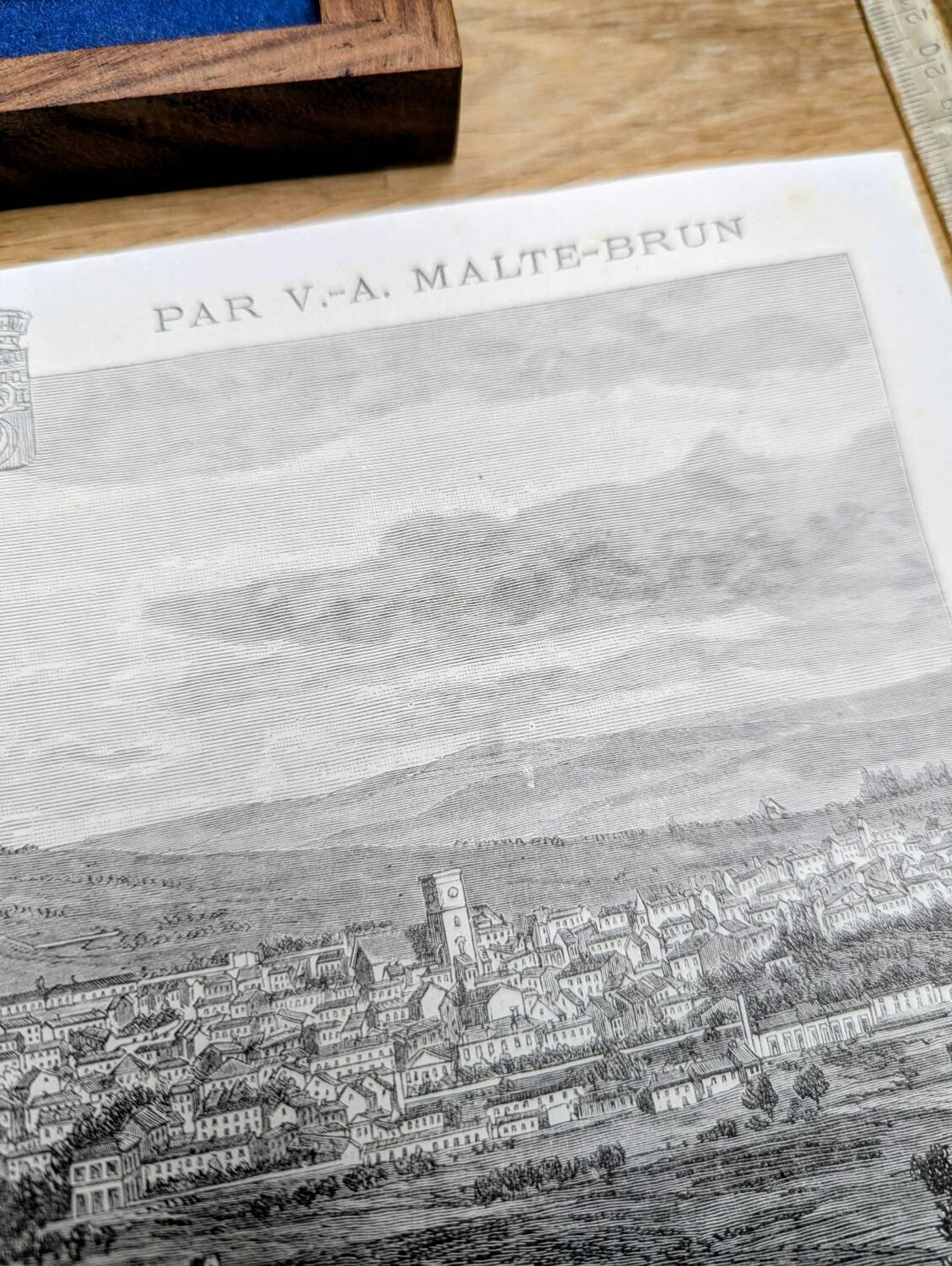 Vesoul, Haute-Saône, printed illustration from 1883.