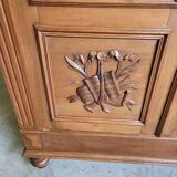 Bookcase showcase 2 doors 1900 in blond walnut