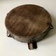 Wrought iron and wood ashtray, Brutalist style, 23rd century