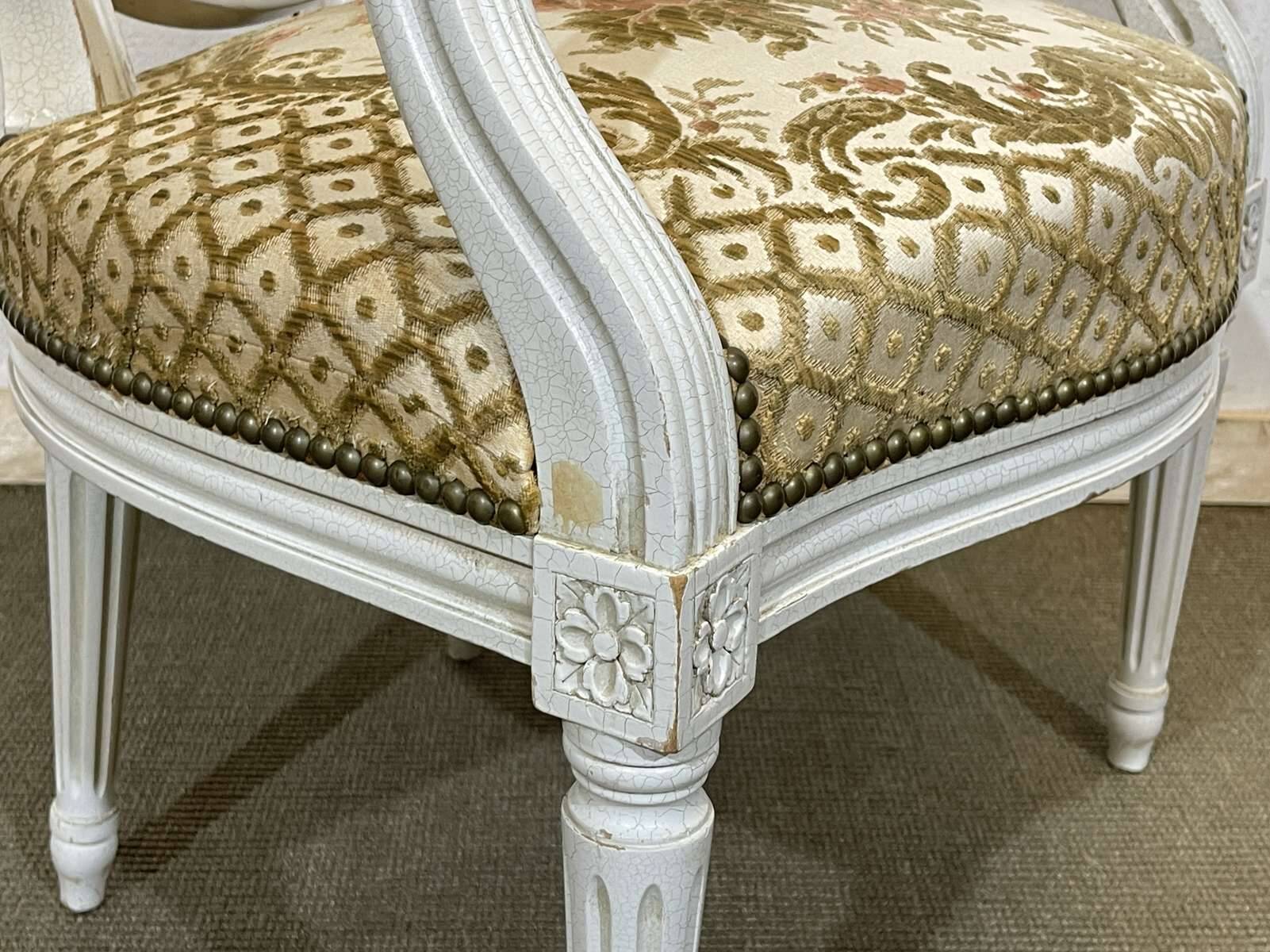1970s Louis XVI style cabriolet armchair