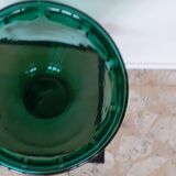 Green pot cache vase in blown glass