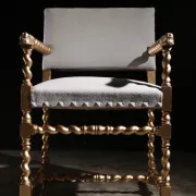 Gold and grey château armchair