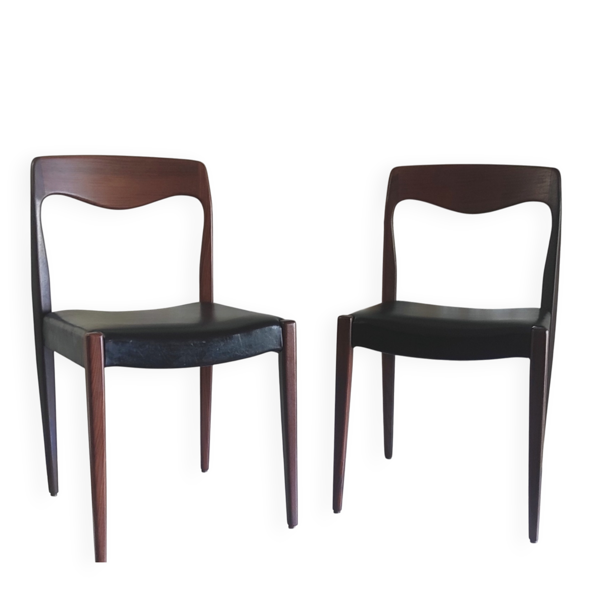 Pair of teak chairs in Scandinavian style - 1960s