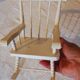 Vintage wooden rocking chair for dolls