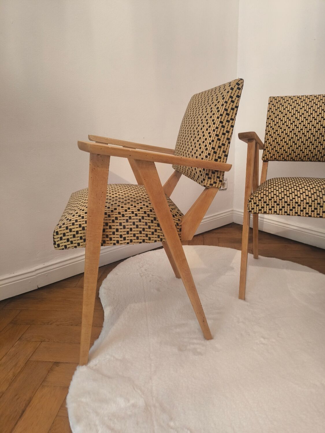 Paire de fauteuils bridge vintage 1950