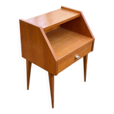 Table de chevet scandinave en chêne des années 70