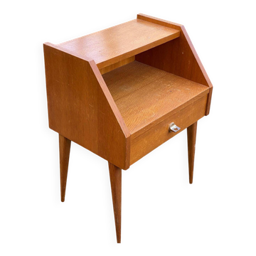Table de chevet scandinave en chêne des années 70