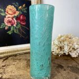 Tubular bubble glass vase