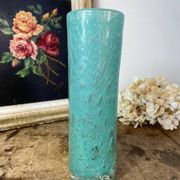 Vase tubulaire en verre bullé