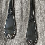 Vintage toile de Jouy cutlery set for 12 fish forks, stainless steel 18/10, like new.