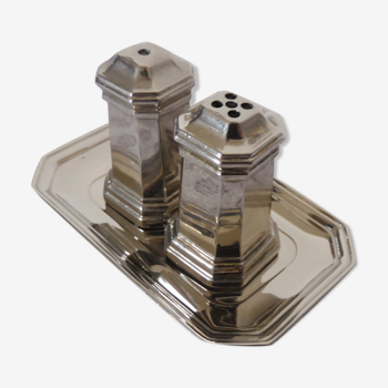 Silver metal salt and pepper set