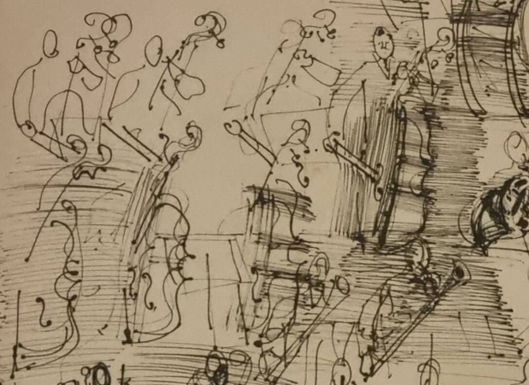 Vintage impression after a work by Raoul Dufy – Orchestra - 45 x 36 cm