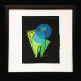 Cubist composition on black paper. France, 1950s.