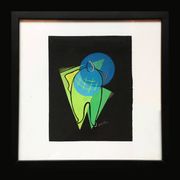 Composition cubiste sur papier noir. France, années 50