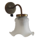 Swan neck wall lights in brass and glass - mid 20th century.