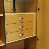 Brutalist Belgian Bar Cabinet in Dark Brown Stained Oak, 1970s