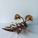 Double golden spike wall lamp