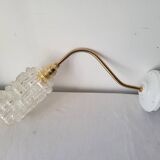 Wall lamp in glass, brass and porcelain