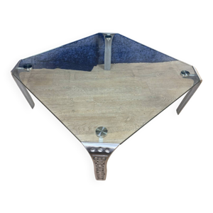 Rare table basse de designer signature à identifiée