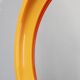 1970s Italian round mirror by Salc in yellow/orange plastic frame