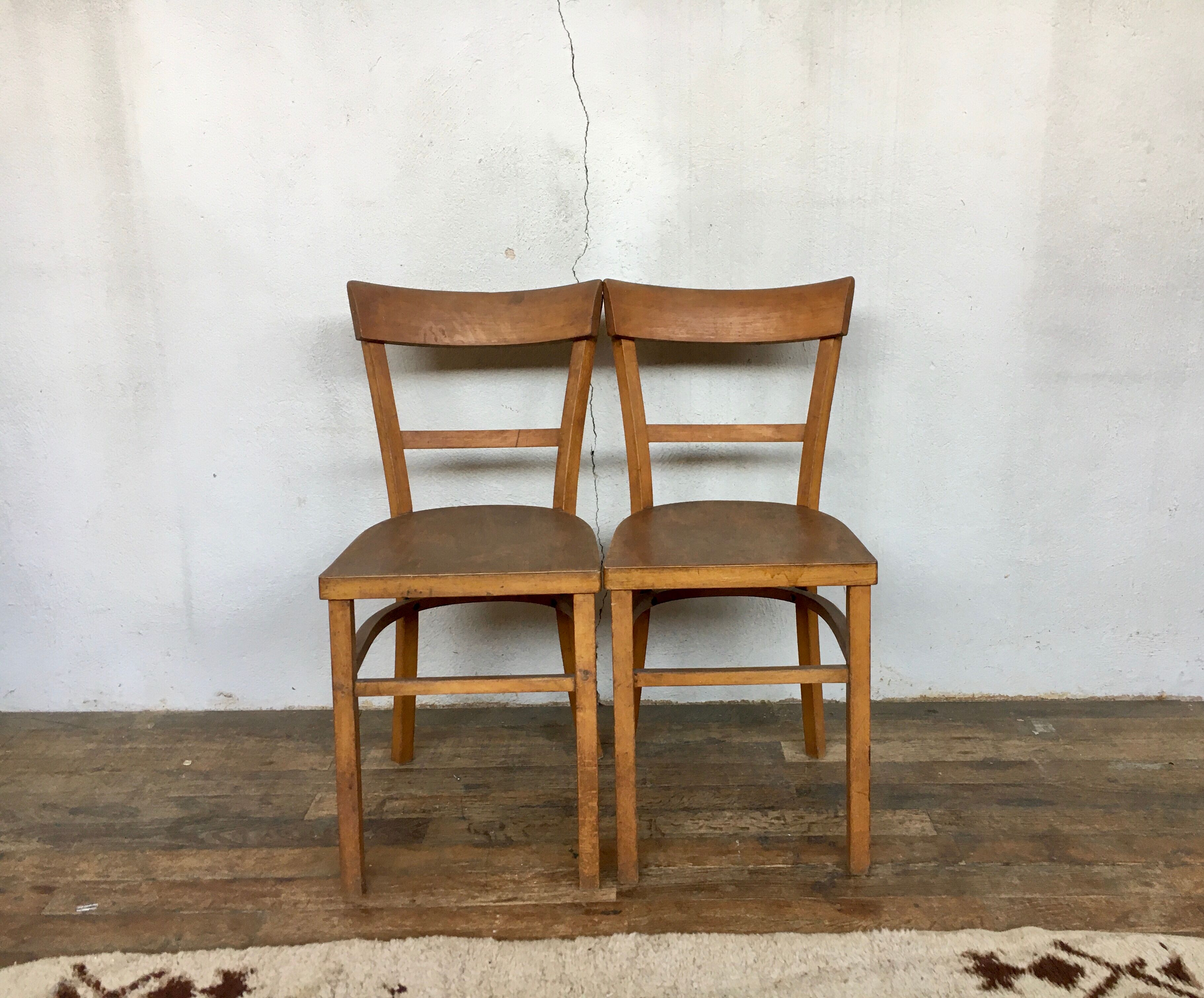 Paire de chaises bistrot troquet Fischel 1950