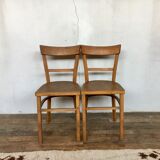 Paire de chaises bistrot troquet Fischel 1950