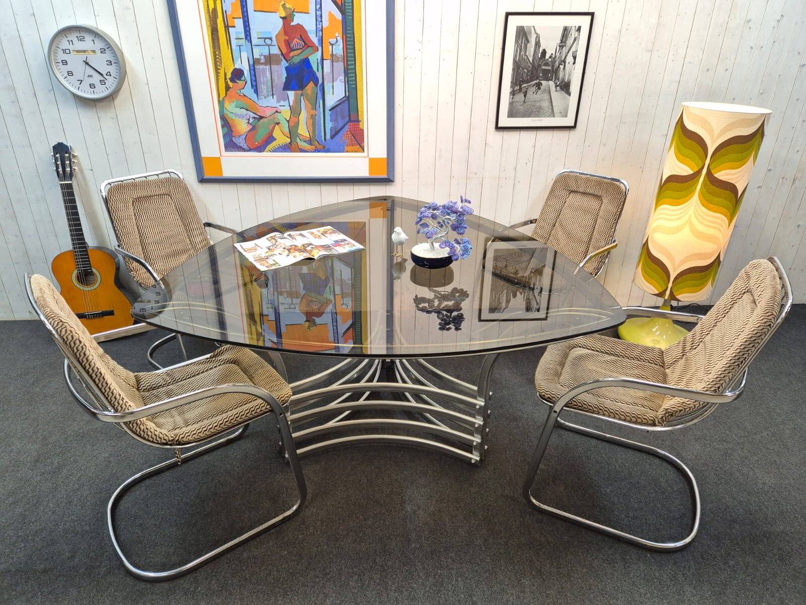 Vintage chrome space age table