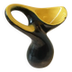 Vintage 1950s black and yellow ceramic vase in the Vallauris style