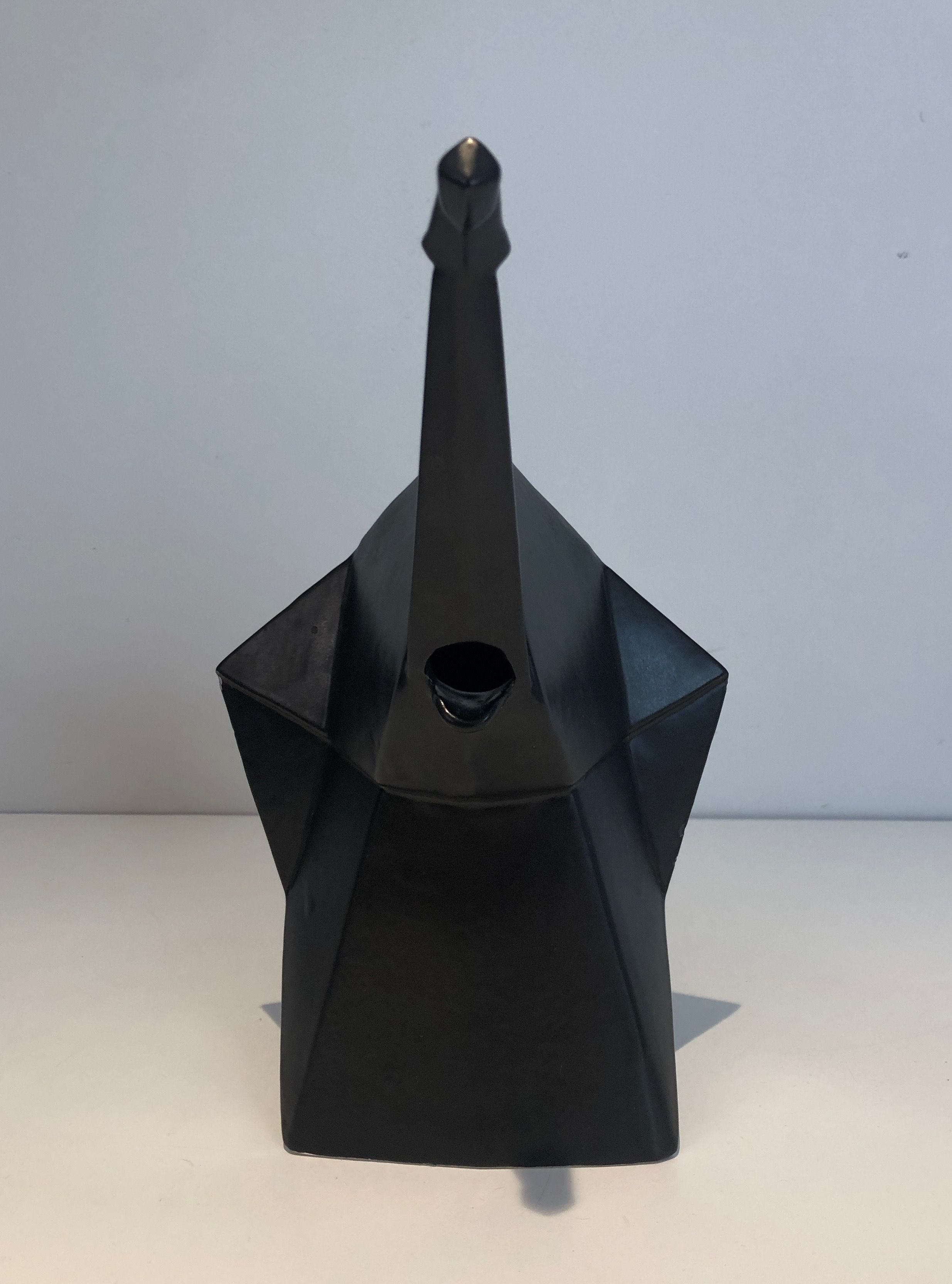 Black ceramic elephant jug