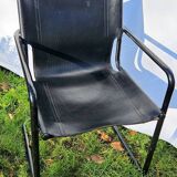 4 fauteuils Matteo Grassi en cuir noir