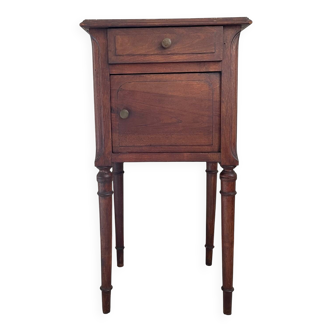 Antique bedside table in wood and marble