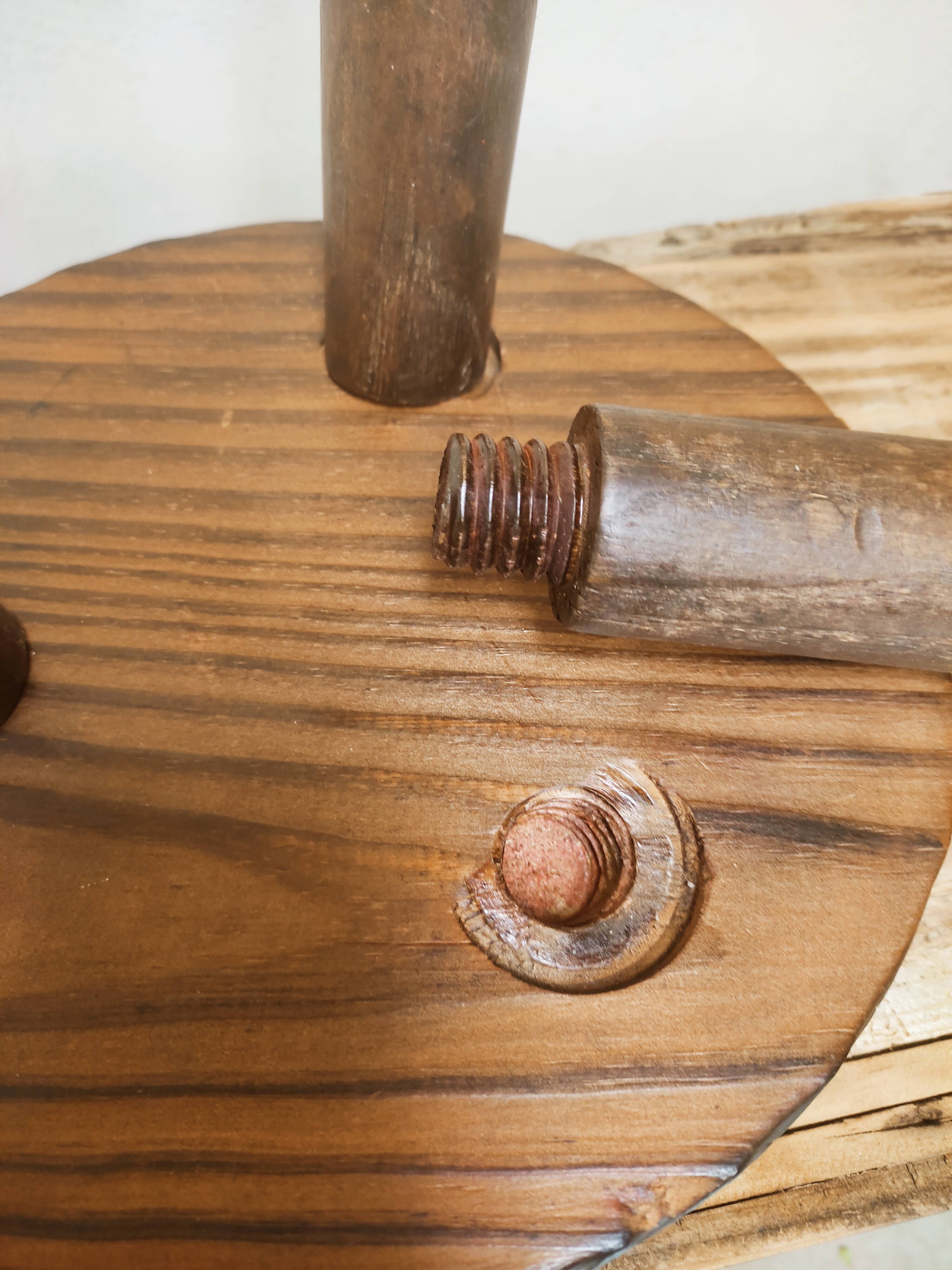 Wooden tripod stool