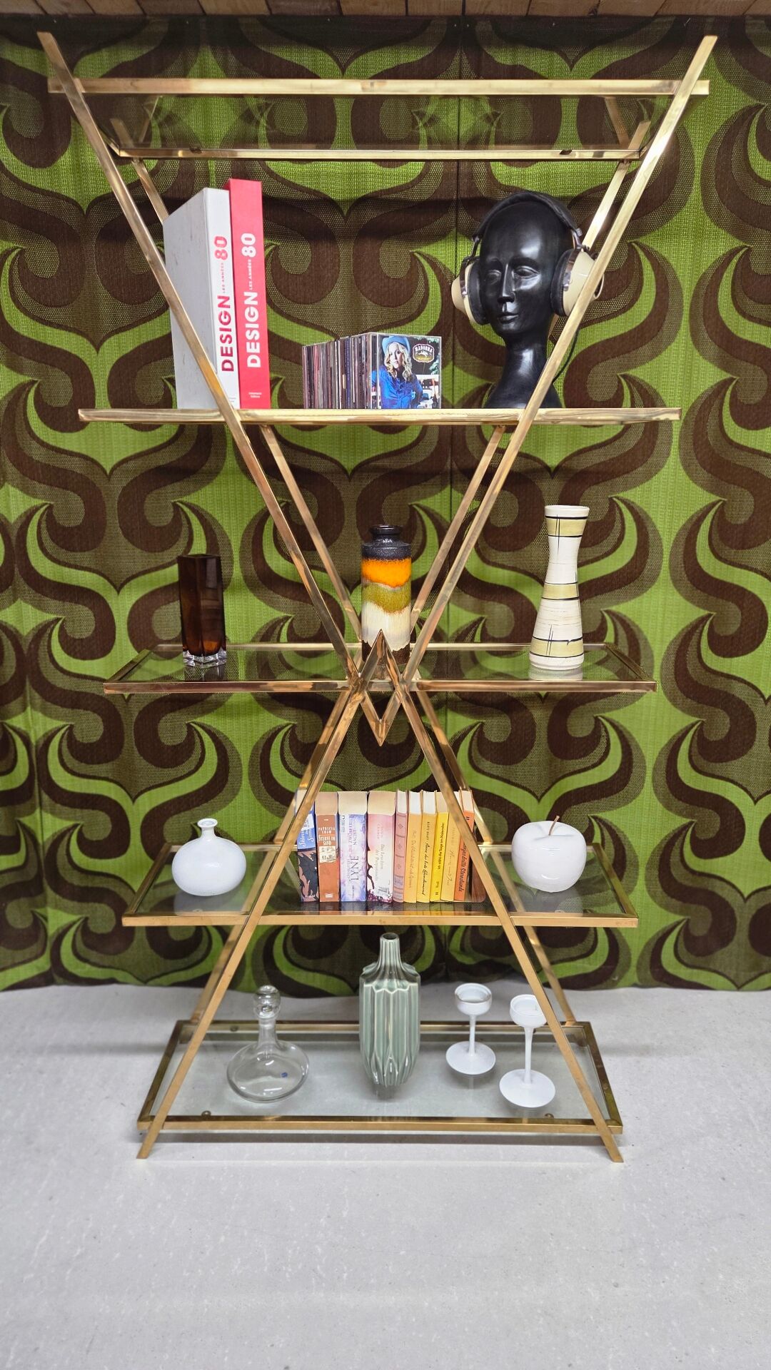 Etagère design en laiton année 80