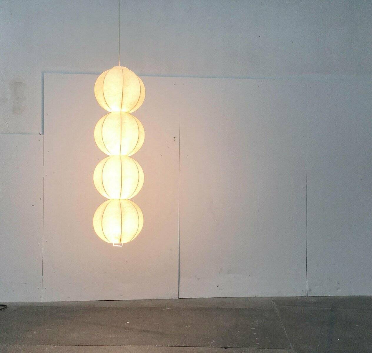 Mid-Century Modern German Cocoon Pendant Lamp by Friedel Wauer for Goldkant Leuchten, 1960s