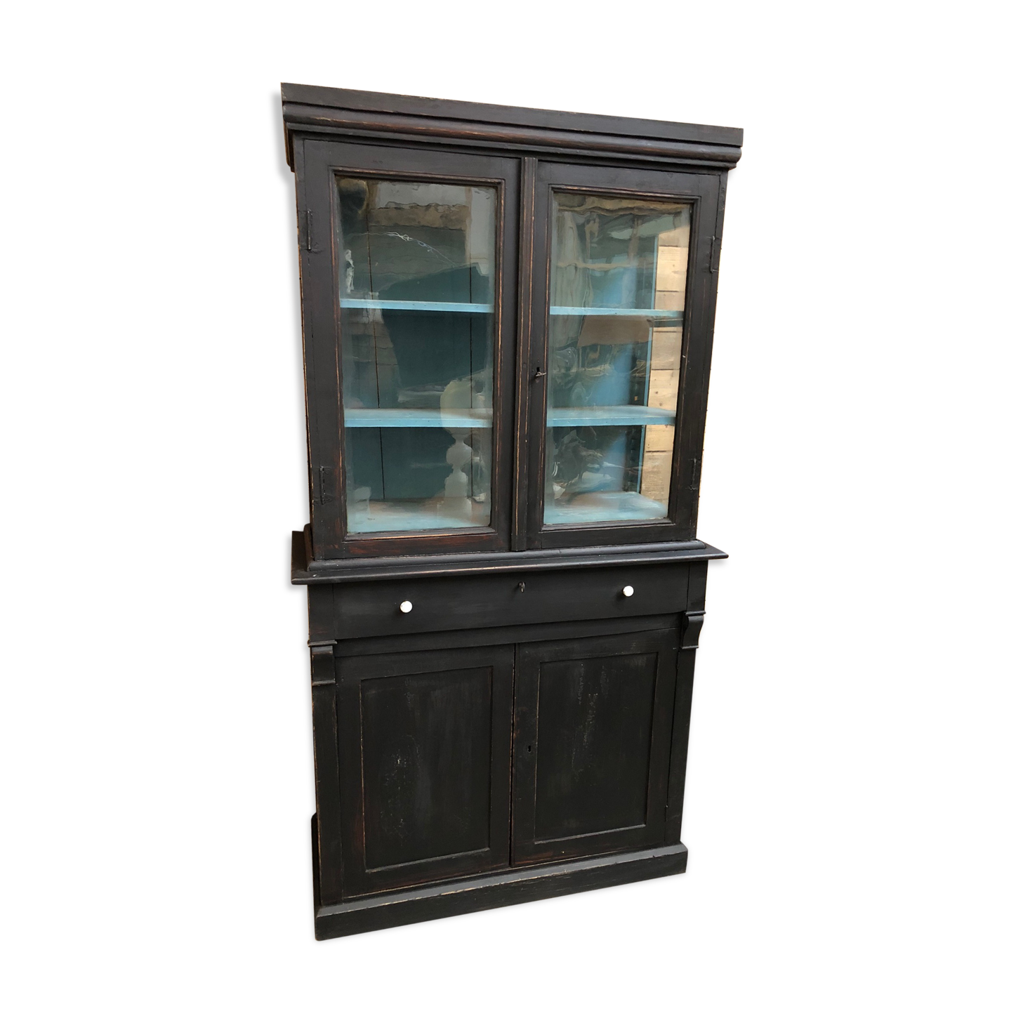Old showcase patinated
